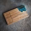 Teak Cutting Board with Ocean Resin Accent – 18 x 11 in., 1.5 in. Thick