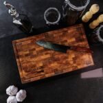 End-Grain Teak Cutting Board – 18 x 11 x 1.5 in.