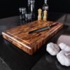 End-Grain Teak Cutting Board – 18 x 11 x 1.5 in.