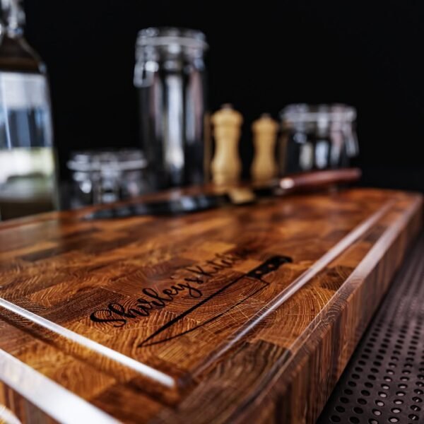 End-Grain Teak Cutting Board – 18 x 11 x 1.5 in.